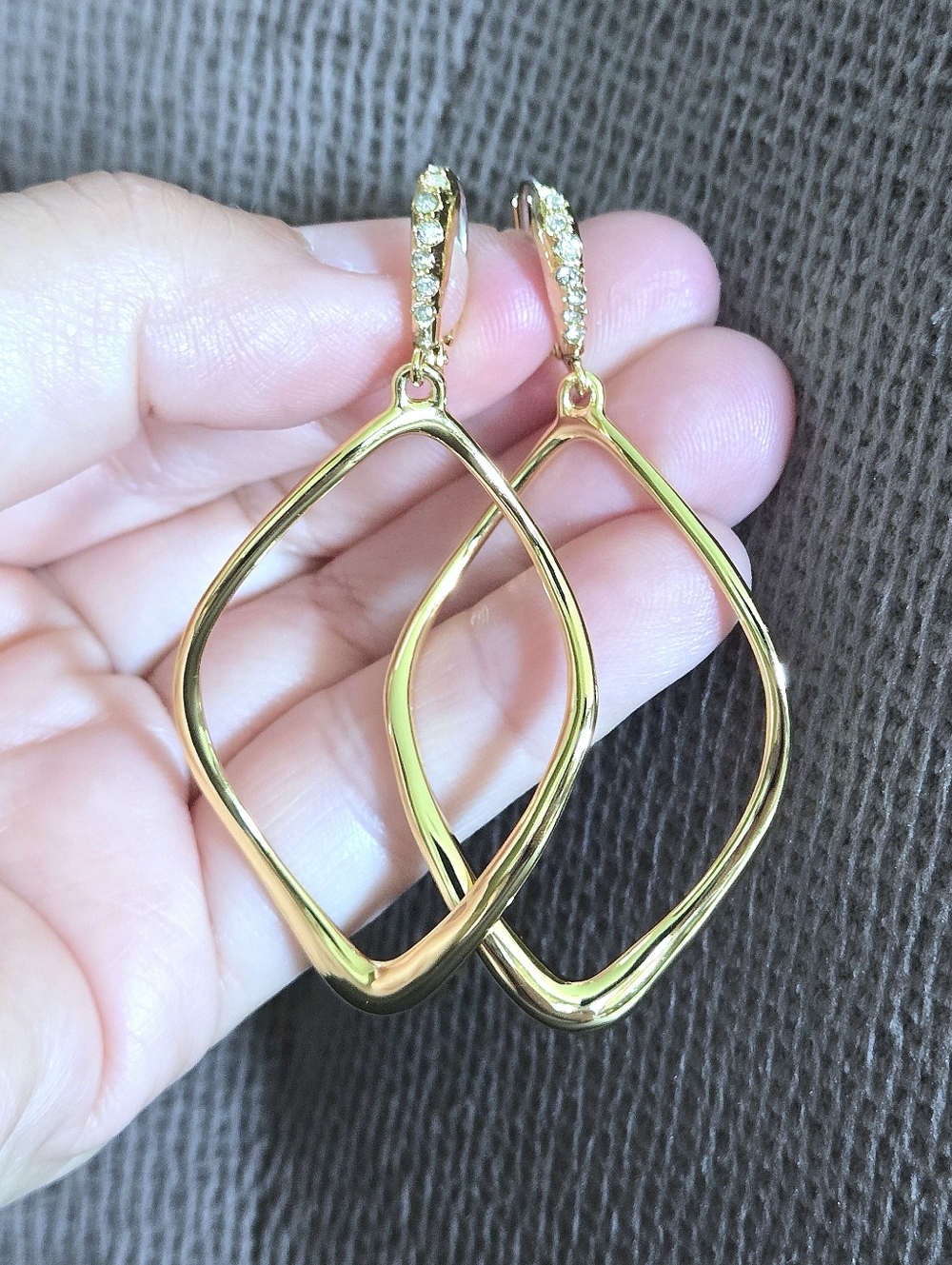 Alexis Bittar Sculpted "Aura" Open Diamond♦️ Shaped Earrings - Picture 2 of 14